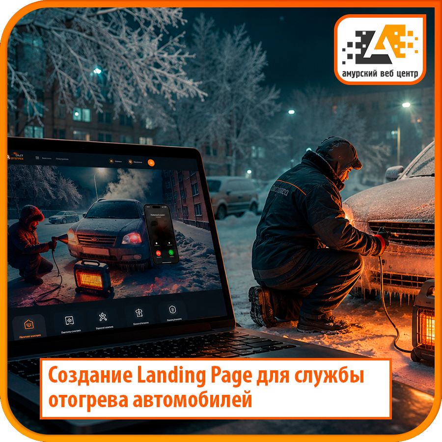 Создание Landing Page для службы отогрева автомобилей